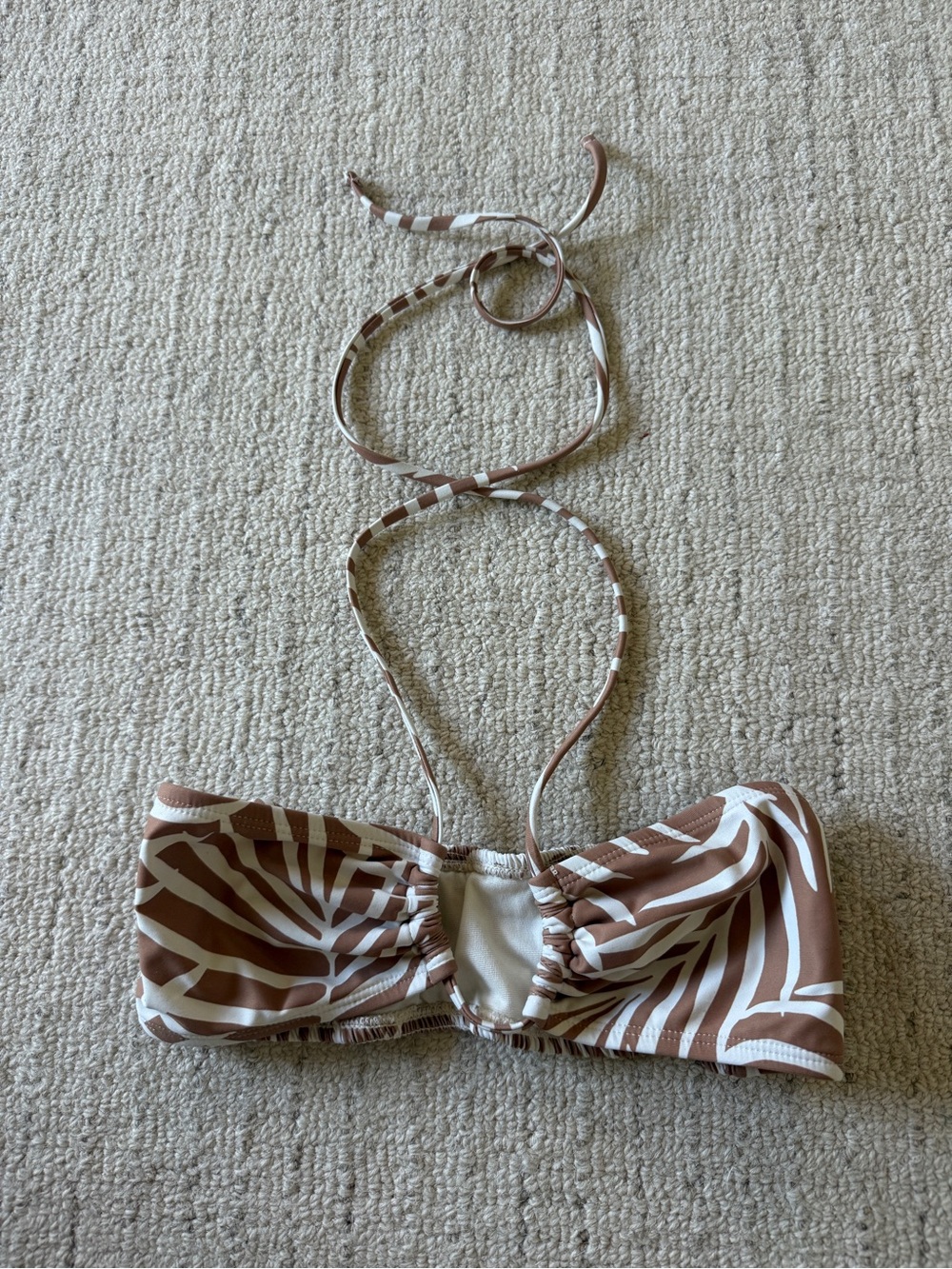 Forever 21 Brown and White Zebra Bandeau Bikini Top